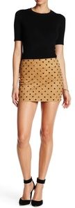 NWT Alice + Olivia Suede Studded Mini Skirt Size 6